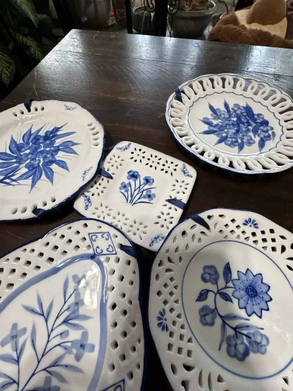 Vestal Portugal Blue Floral Ceramic Grater Dish Set
